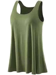Ymmchy Tops Ymmchy Damen Tank Top mit Integriertem BH Unterhemden Stretch Loose Fit Ärmellose Tops S-XXXXL