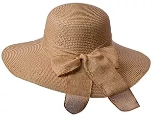 Miobo Hüte & Mützen Miobo Damen Strohnut Sonnenhut Sommer Schleife Hut Strandhut Krempenhut Schlapphut
