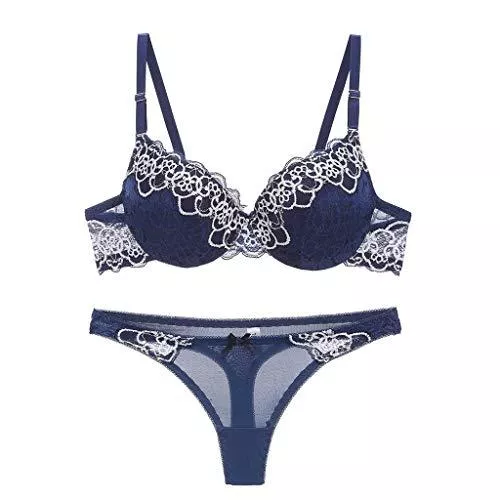 KKAAMYND Unterwäsche & Dessous KKAAMYND BH-Slip Sets, Frauen Sexy Lace Bra Dessous Weibliche Unterwäsche Bras Dessous Unterwäsche Set (Bands Size : 40, Color : B)