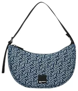 Karl Lagerfeld Jeans Taschen & Rucksäcke Karl Lagerfeld Jeans Women's Box Logo Soft Half Moon Shoulder Bag, Monogram Blue