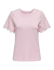 ONLY Kurzarmblusen ONLY Damen Onlebba Life S/S Lace Top JRS T-Shirt