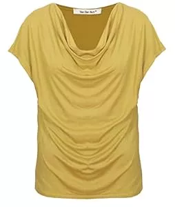 Van Der Rich Kurzarmblusen Van Der Rich ® - T-Shirt Bluse mit Wasserfallkragen - Damen