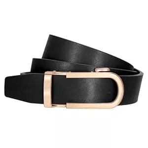 SUOSDEY Gürtel SUOSDEY Damen Ratschengürtel, automatischer Ledergürtel für Jeans Hosen Kleider mit goldener/silber Schiebeschnalle, 3.1 cm Breite