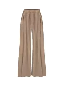CIDER Hosen CIDER Hose mit weitem Bein für Damen, elastische Taille, einfarbig, übergroße Damenhose mit weitem Bein, lässiger Strickstoff mit Taschen