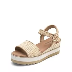 DREAM PAIRS Sandalen & Slides DREAM PAIRS Damen Espadrilles Sandalen mit offener Zehenpartie elegante Plateau Sandals zum Hineinschlüpfen