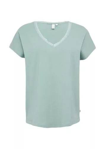 QS T-Shirts Modalmix-Shirt mit Spitzenblende