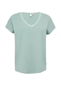 QS T-Shirts Modalmix-Shirt mit Spitzenblende