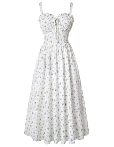 SCARLET DARKNESS Freizeit SCARLET DARKNESS Damen Sommerkleid Lang Ärmellos Blumendruck Chiffonkleid Spaghettiträger Strandkleid mit Taschen