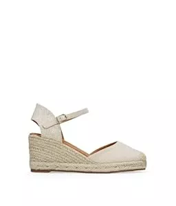 BOSANOVA Sandalen & Slides BOSANOVA Espadrilles für Damen aus veganem Wildleder mit geschlossener Zehenpartie aus Canvas und Keilabsatz aus Sparta. Armbandverschluss mit Schnalle. Damenschuhe