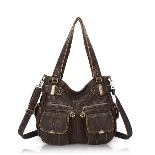 Angel Kiss Taschen & Rucksäcke Angel Kiss Tasche Damen Handtasche weiches Taschen Schultertasche Henkeltaschen Umhängetaschen Tragetasche Tote Shopper Groß Hobo Tasche Viele Fächer tolle tasche für Frauen