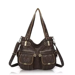 Angel Kiss Taschen & Rucksäcke Angel Kiss Tasche Damen Handtasche weiches Taschen Schultertasche Henkeltaschen Umhängetaschen Tragetasche Tote Shopper Groß Hobo Tasche Viele Fächer tolle tasche für Frauen