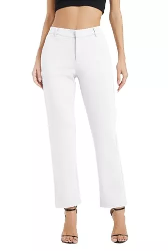 EXCHIC Hosen EXCHIC Damen Business Gerade Bein Elastischer Bund Anzug Hosen Casual Komfortabel Bootcut Freizeithose mit Taschen