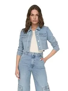 ONLY Jacken ONLY Damen Onlwonder Ls Cropped DNM Jacket Gua Noos Jeansjacke