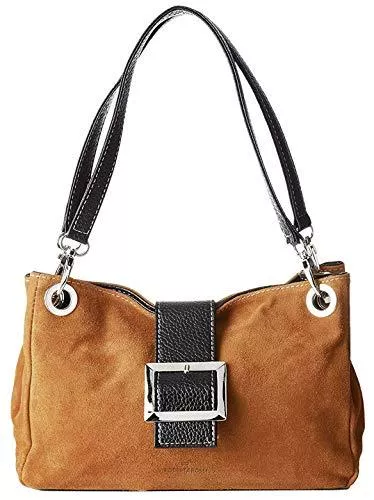 Roberta Rossi Taschen & Rucksäcke Roberta Rossi Handtasche Frau Mode beiläufig klein echtes Leder Wildleder + Dollaro 26.5x18x12 450 gr Made in Italy RR10ST027CGNAT