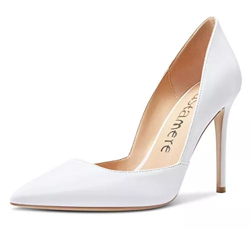 Castamere High Heels Castamere Damen Mode D'Orsay High Heels Spitzen Zehen Stilettos Slip-On Pumps 10CM Heel