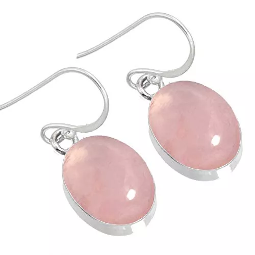 Jeweloporium Schmuck 925 Sterling Silber Handgemacht Baumeln Ohrring for Frau Oval Edelstein Boho Silber Schmuck for Gift (98527_E)