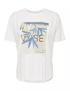ONLY T-Shirts ONLY Damen ONLFREE Life S/S Print TOP Box JRS T-Shirt, Cloud Dancer/Print:Worthy, M