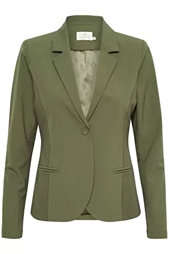KAFFE Blazer KAFFE Damen Women's Single Breasted Notch Lapel Slim Fit Hip Length Blazer