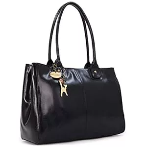 Catwalk Collection Handbags Taschen & Rucksäcke Catwalk Collection Handbags - Damen Leder Schultertasche - Handtasche Tote Bag Groß - Arbeitstasche für Notizbuch A4 - KENSINGTON