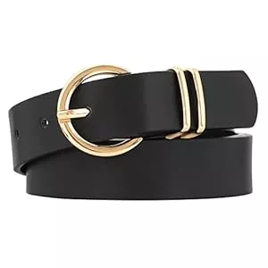 JasGood Gürtel JasGood Damen Ledergürtel für Jeans Hosen Kleider Mode Goldschnalle Damen Leder Gürtel