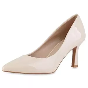 VAN HILL High Heels VAN HILL Damen Spitze Pumps mit Pfennigabsatz Lack
