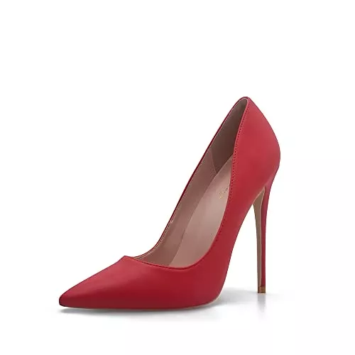 Zhabtuc High Heels Zhabtuc Spitze Pumps Damen Klassische Stilettos High Heels Sexy mit 12cm Absatzhöhe Glattleder Heels Größe EU 36-42