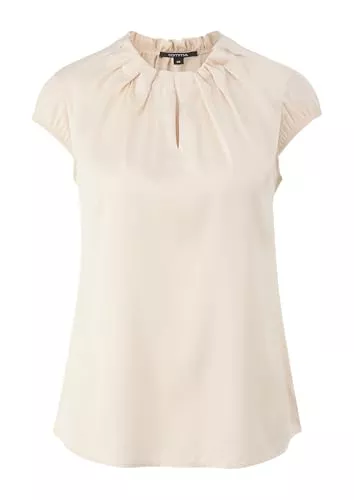 comma Ärmellose Blusen comma Satinbluse mit Raffung