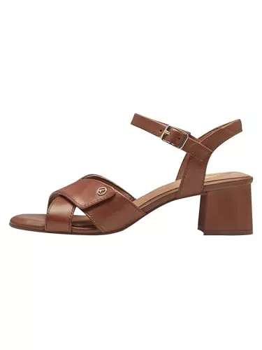 Tamaris Sandalen & Slides Tamaris Comfort Damen Sandalen mit Absatz aus Leder mit verstellbarem Riemen