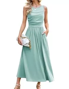 GRACE KARIN Freizeit GRACE KARIN Damen Sommerkleid Ärmellos Tank Kleid Trägerkleid Casual Sommer Swing Freizeitkleid mit Taschen
