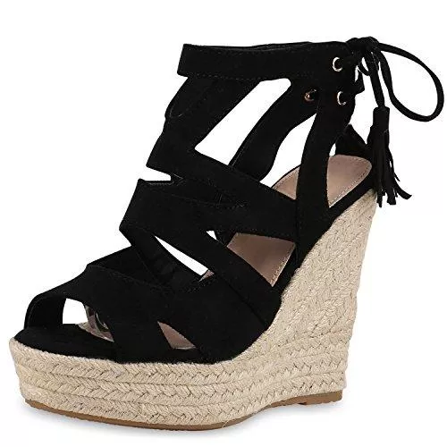 SCARPE VITA Sandalen & Slides SCARPE VITA Damen Keilsandaletten Bast Plateau Vorne