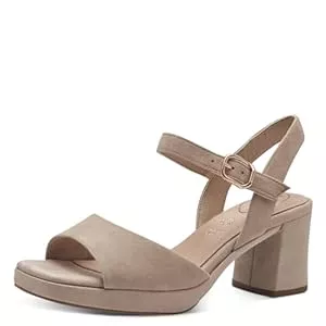 Tamaris High Heels Tamaris Comfort Damen Sandalen mit Absatz aus Leder mit verstellbarem Riemen