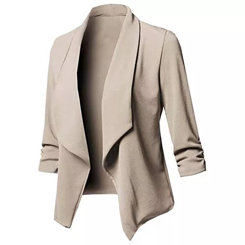 Pdakieyxnd Blazer Blazer Damen Elegant, Kostüme & Blazer Für Damen Sportlich Longblazer 3/4 Arm Business Büro Jacke Blazer Slim Fit Blazer Damen Sportlich