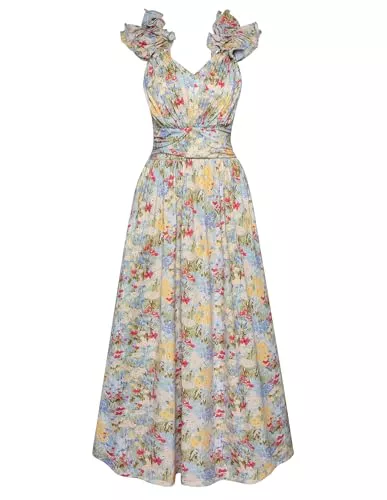 GRACE KARIN Freizeit GRACE KARIN Kleider Damen Boho Blumen Strandkleider Elegant Freizeitkleid Dreidimensionale Florale Bänder