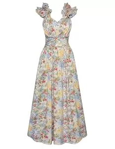 GRACE KARIN Freizeit GRACE KARIN Kleider Damen Boho Blumen Strandkleider Elegant Freizeitkleid Dreidimensionale Florale Bänder