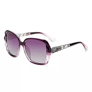 Long Keeper Sonnenbrillen & Zubehör Long Keeper Sonnenbrille Damen Polarisiert - Sonnenbrillen Klassisch Vintage Groß mit Strass Rahmen UV400 Schutz Mode Brille für Frauen