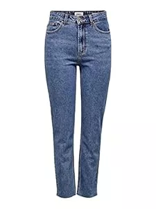 ONLY Jeans ONLY Female Straight-Fit Jeans ONLEMILY Hohe Taille Gerade geschnitten Jeans