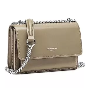 David Jones Taschen & Rucksäcke David Jones - Damen Kleine Umhängetasche - Frau Ketten Schultertasche PU Leder - Handtasche Mini Crossbody Bag mit Klappe - Handy Party Tasche Kettentasche Abendtasche Mode Trend