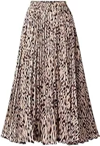 comefohome Röcke comefohome Rock Damen Sommer Midi Lang Röcke Hohe Taille Faltenrock Mädchen Sommerrock Elegant Frauen Skirt