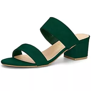 Allegra K Sandalen & Slides Allegra K Women's Block Heel Dual Straps Slide Sandals