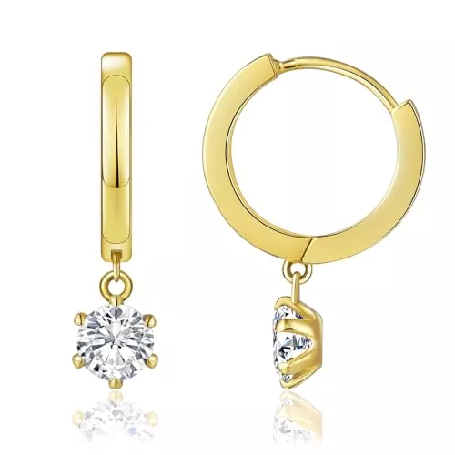 KRKC & CO keep real keep champion Schmuck KRKC&CO Creolen Silber 925 Damen mit Stein, Creolen Ohrringe mit Moissanite/Zirkonia, Kreolen Huggies in Schleife Form Linie Design, Hypoallergen Antiallergisch Ohrschmuck Geschenke für Frau Mädchen