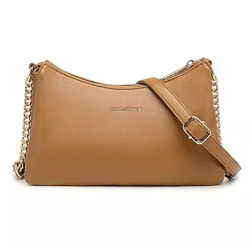 David Jones Taschen & Rucksäcke David Jones - Damen Kleine Umhängetasche - Frau Kette Tasche Schultertasche PU Leder Multi Taschen - Handtasche Flache Viele Fächern Crossbody Bag Clutch - Handy Party Abendtasche Mode