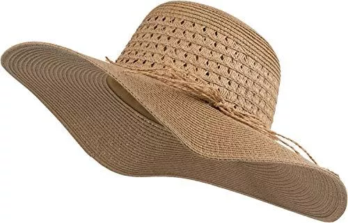 styleBREAKER Hüte & Mützen styleBREAKER Damen Großer Sonnenhut mit dünnem Hutband und Schleife, Strohhut, Schlapphut, Sommerhut, Hut 04025024