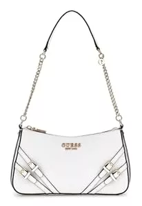 GUESS Taschen & Rucksäcke GUESS Bramina Top Zip Shoulder Bag White