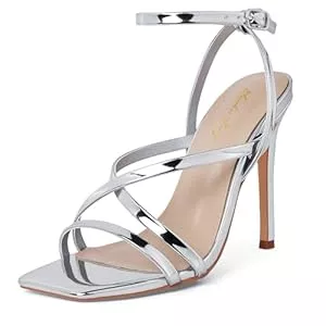 Zhabtuc Sandalen & Slides Zhabtuc Modische Damen-Sandalen mit offenem Zehenbereich und hohem Absatz, Riemchen-Fesselriemchen, Stilettoabsatz, 11 cm Absatz, sexy Designs für Hochzeiten und Partys