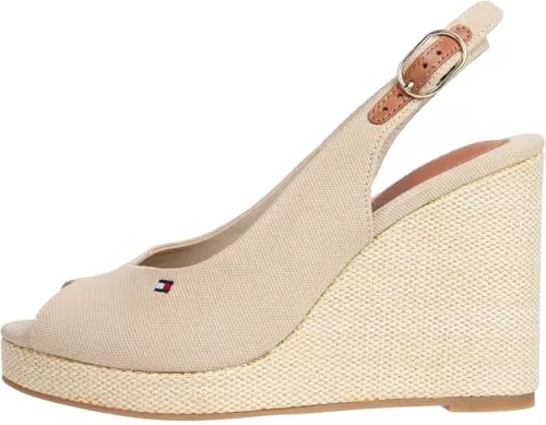 Tommy Hilfiger Sandalen & Slides Tommy Hilfiger Damen Flag High Wedge Espad Slingback Fw0fw08597 Keil-Espadrilles