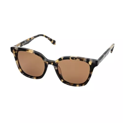 Purelei Sonnenbrillen & Zubehör Purelei® Coastal Core Sonnenbrille, Modische Sonnenbrille in Schwarz/Gold, UV400 Schutz, Oval/Eckige Form, Acetat/Metall Gestell, Inklusive Etui, Geschenk für Frauen