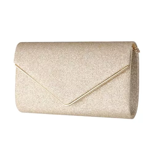 Shengxi Taschen & Rucksäcke Shengxi Damen Abendtasche Clutch Funkeln Abendtasche mit Abnehmbarer Kette Elegante Envelope Tasche Schultertaschen Kettentasche Umhängetasche Pailletten Handtasche für Party Abschlussball