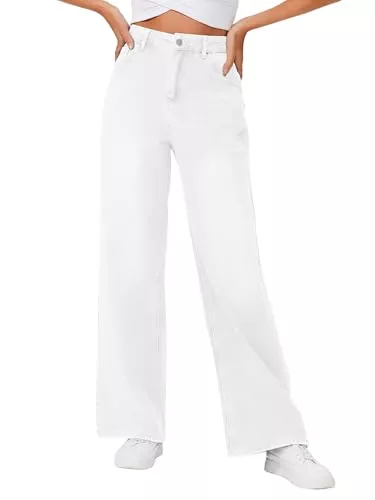 Genleck Hosen Genleck Baggy-Jeans für Damen, hohe Taille, lockeres weites Bein, Boyfriend-Y2K-Hose, trendig