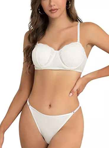 SHEKINI Unterwäsche & Dessous SHEKINI Damen BH Set Push Up Bügel BH Unterwäsche Lingerie Tanga Dessous Sets