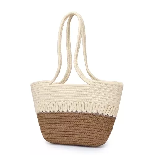 EnhbZoilism Taschen & Rucksäcke EnhbZoilism Strandtasche Damen, Handtasche mit Top-Handle,Geflochtene Umhängetasche, Hochzeitstasche,Eimertasche,Geschenktüte für Urlaub Reisen Strand Sommer